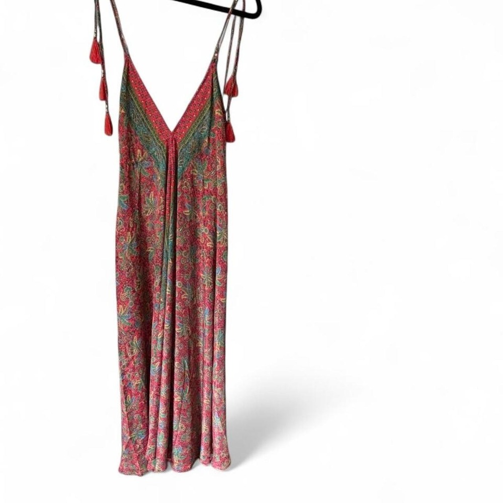 Devi fluttery boho beach maxi dress in rich red One Size Fits All